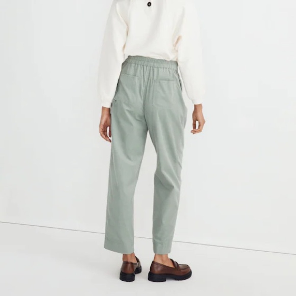NWT Madewell Corduroy Pull-On Tapered Pants in Frosted Sage size Small - Picture 3 of 15